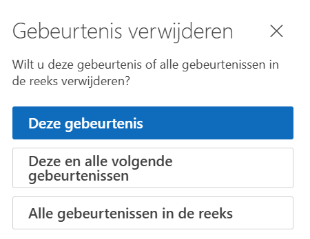 Screenshot om een gebeurtenis te verwijderen.