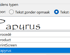 Screenshot van tekst met opmaak vervangen