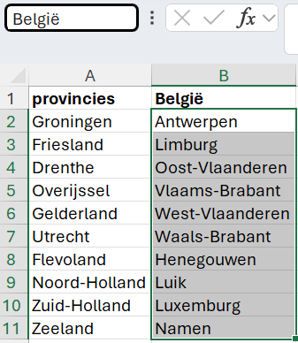 Screenshot hoe je op een makkelijkere manier een naam definieert. Je typt de naam in het naamvak.