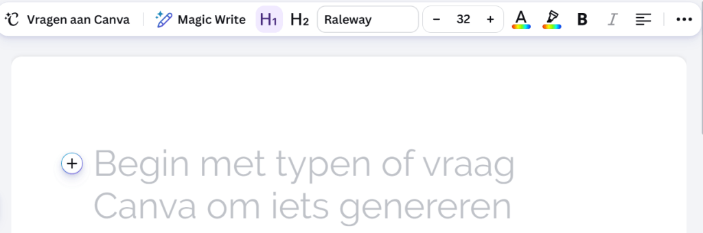 Canva kan weliswaar Nederlandstalige documenten maken, de grammatica moet je zelf beheersen.